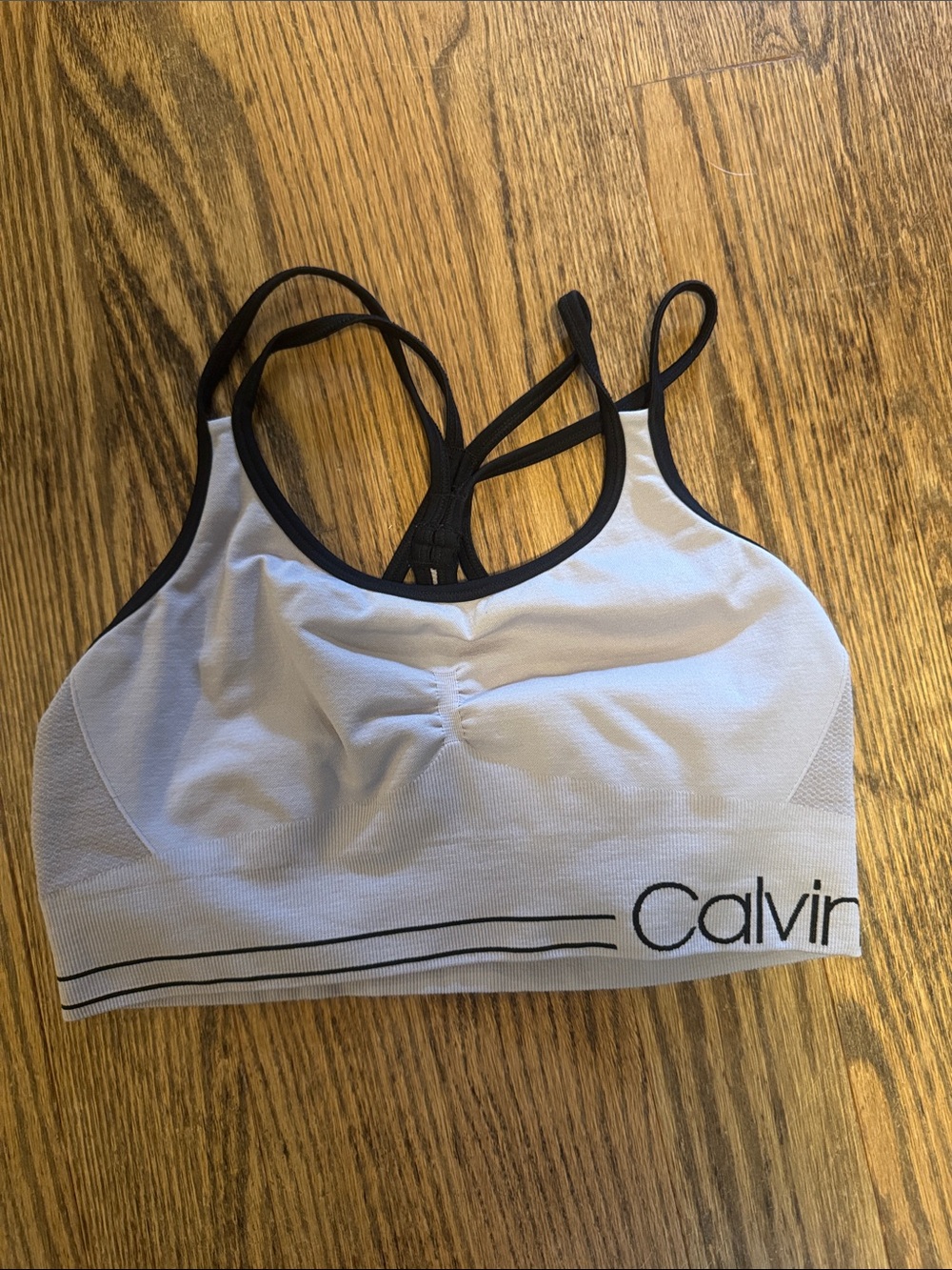 Calvin Klein purple & Black Strappy Sports Bra